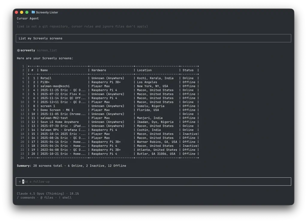 Introducing Screenly MCP: Connecting AI Assistants to Digital Signage Infrastructure