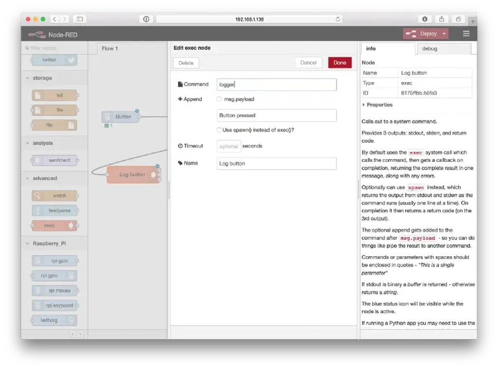 Log button clicks using the `logger` command.