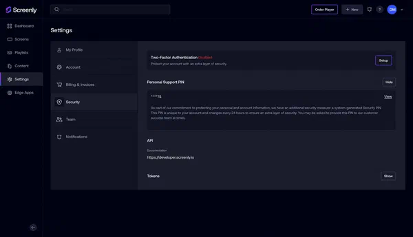 Introducing personal support PINs for enhanced security