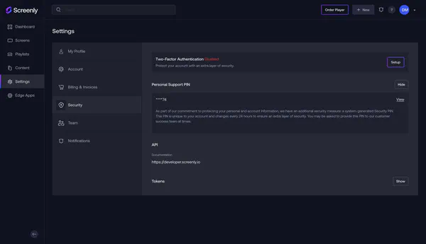 Introducing personal support PINs for enhanced security