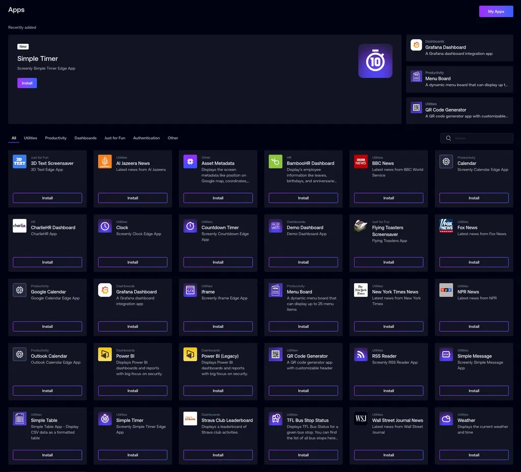 Edge App categories page