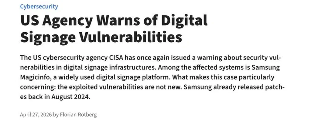  digital signage vulnerabilities