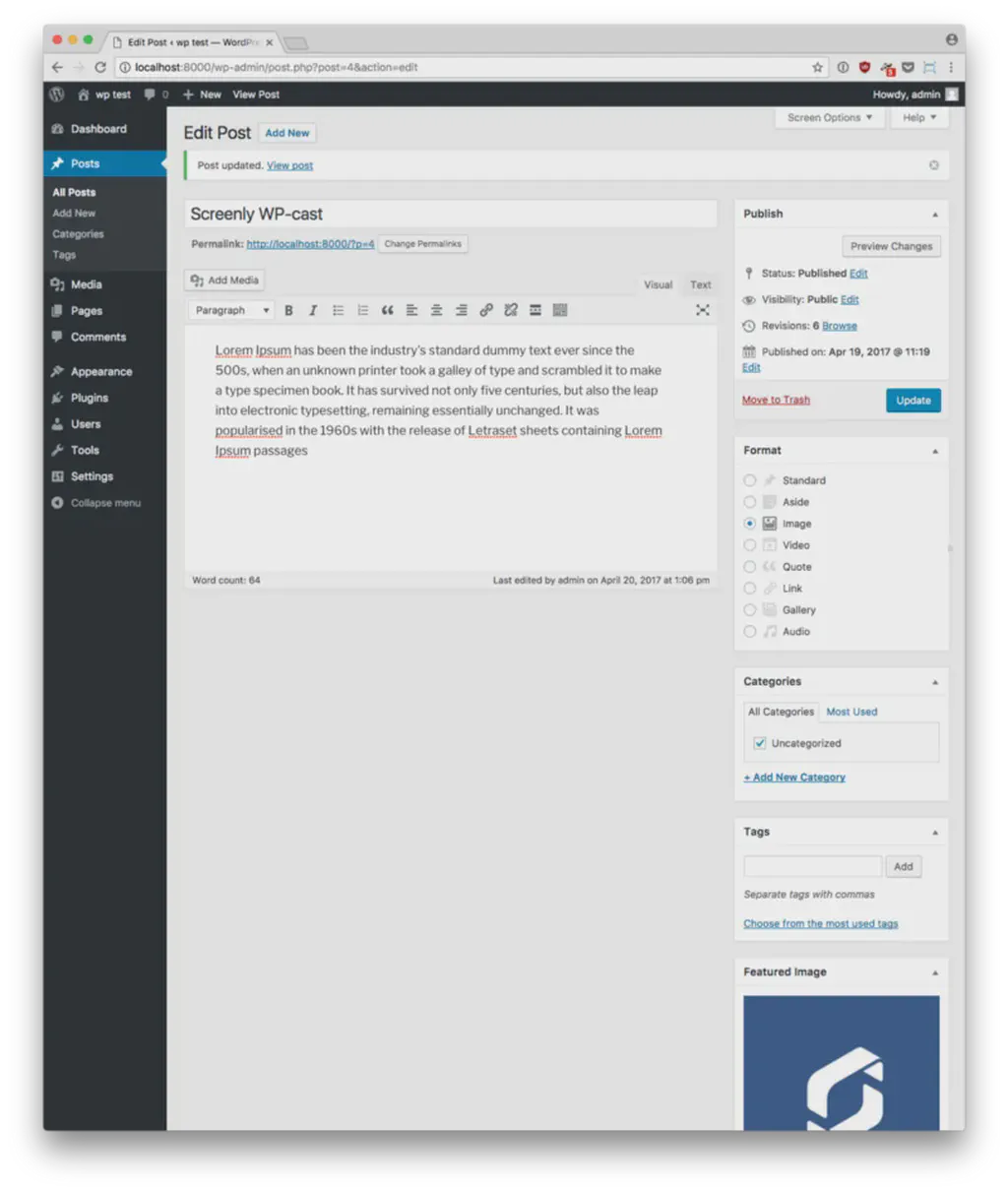 WordPress content creation
