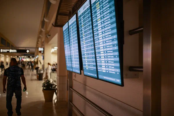 Airport digital signage