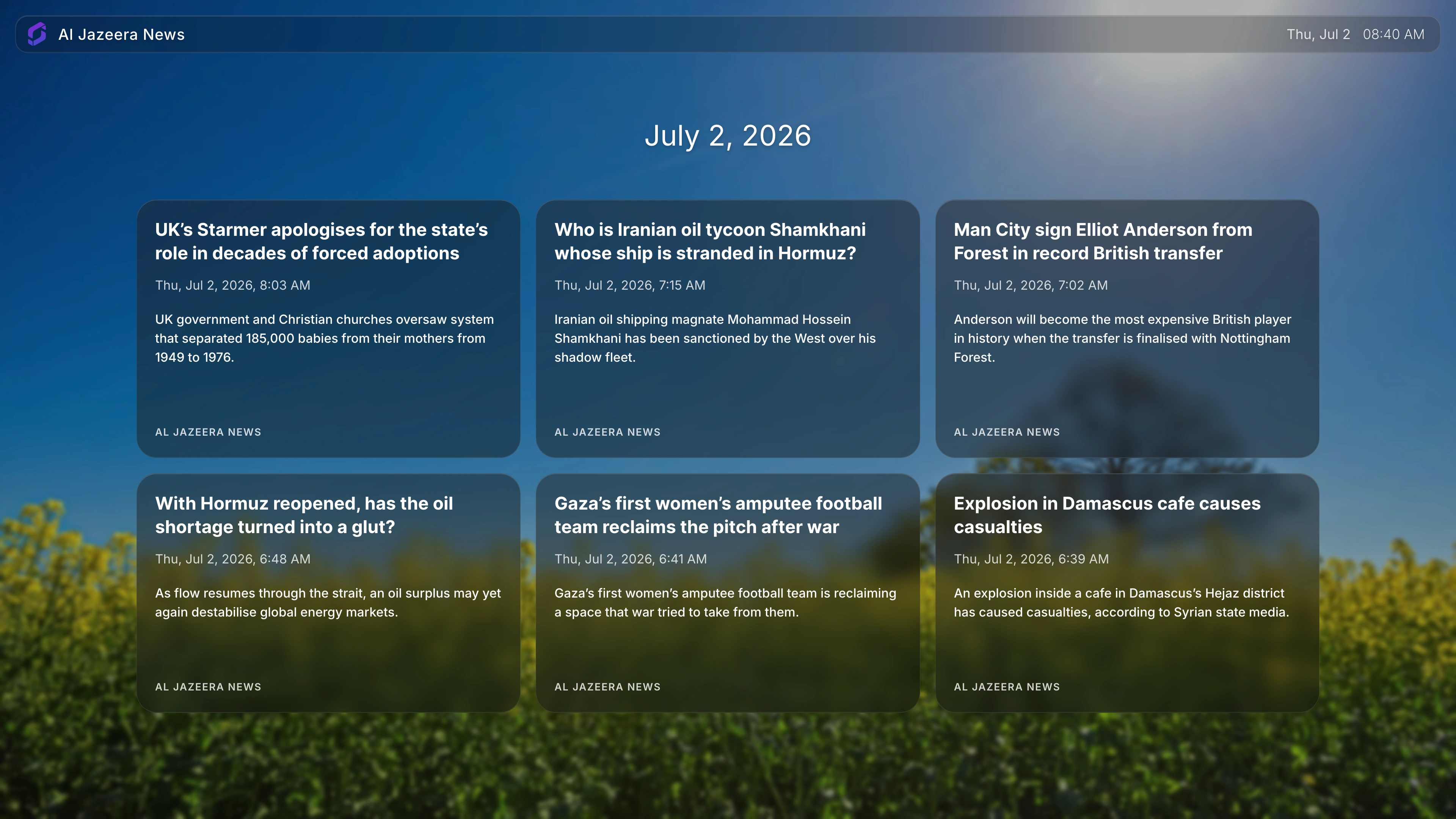 Al Jazeera News Landscape screenshot 1
