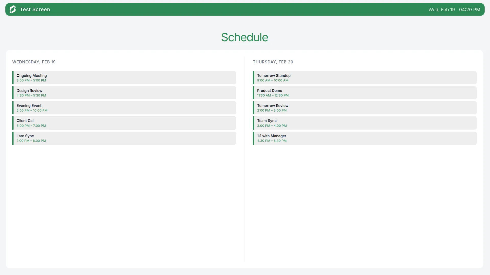 Calendar Landscape screenshot 2