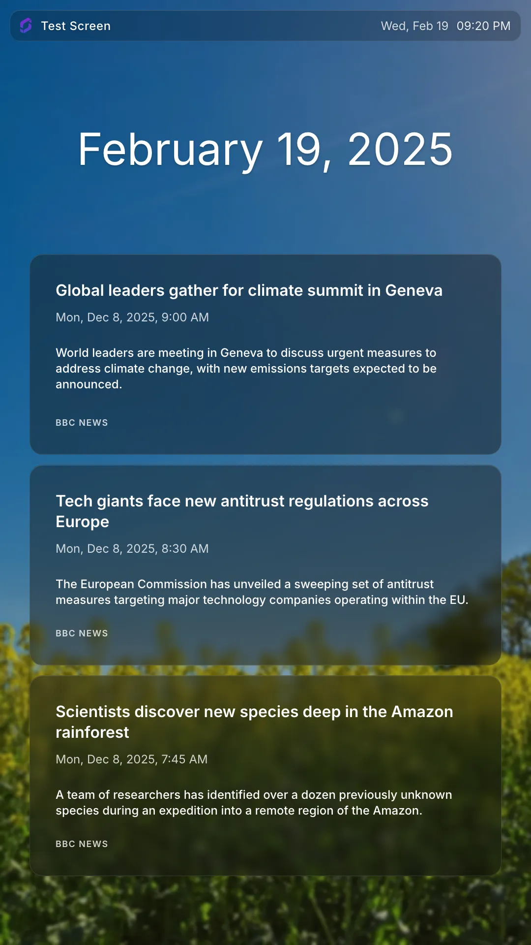 RSS Reader Portrait screenshot 1