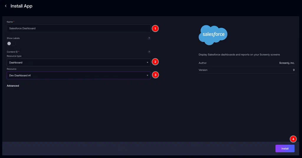 Salesforce app installation