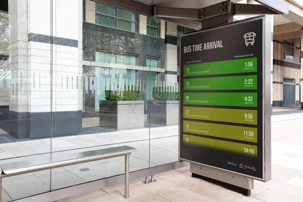 Bus stop digital signage