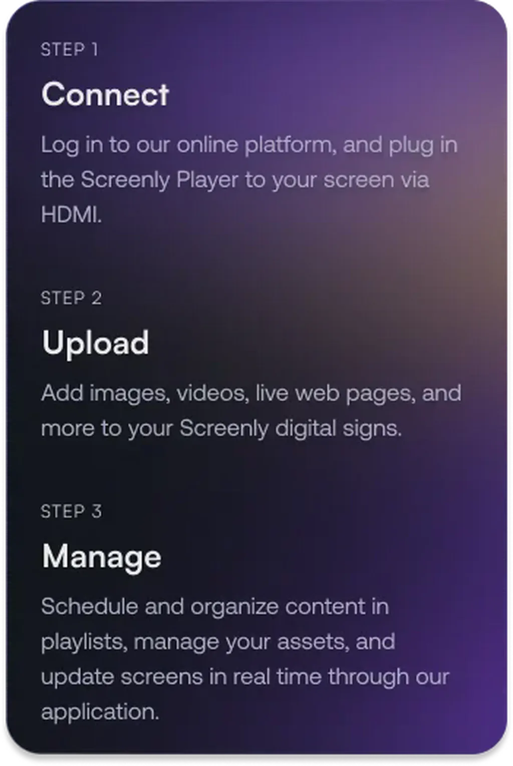 Steps to connect Screenly Player