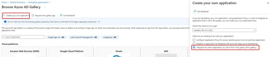 Microsoft Entra ID SAML set up step 2.