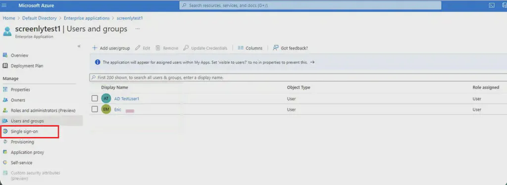 Microsoft Entra ID SAML set up step 4.