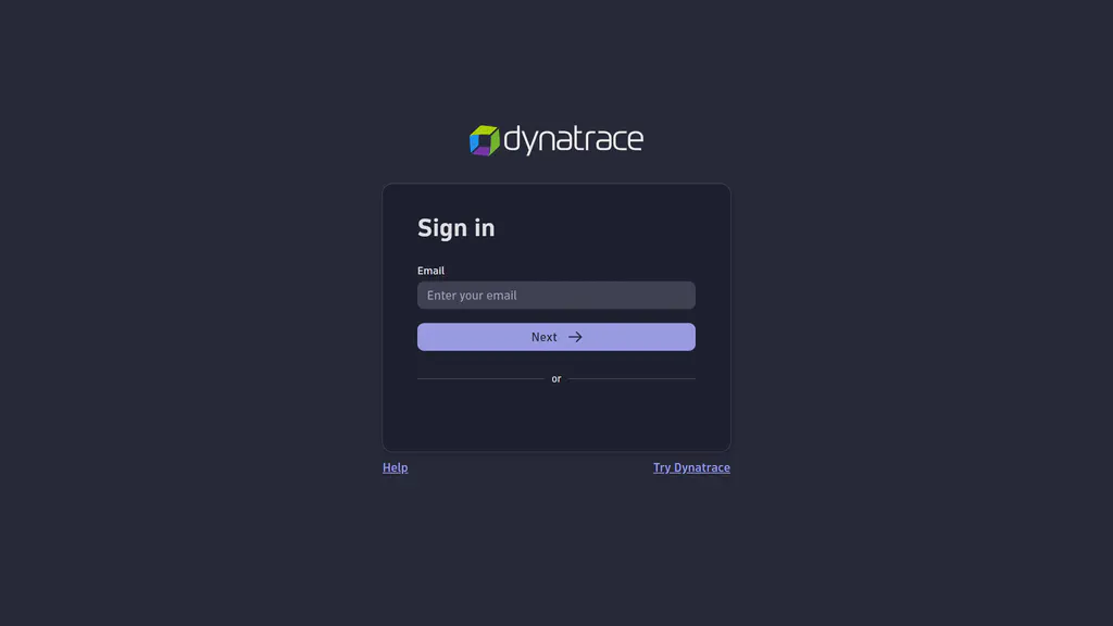 Dynatrace SSO page