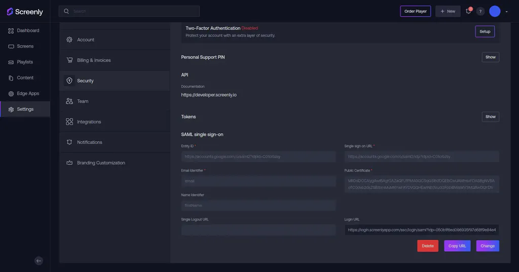 Google Workspace SAML setup step 6.