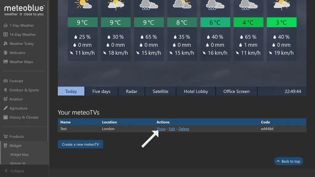 your meteoTVs section