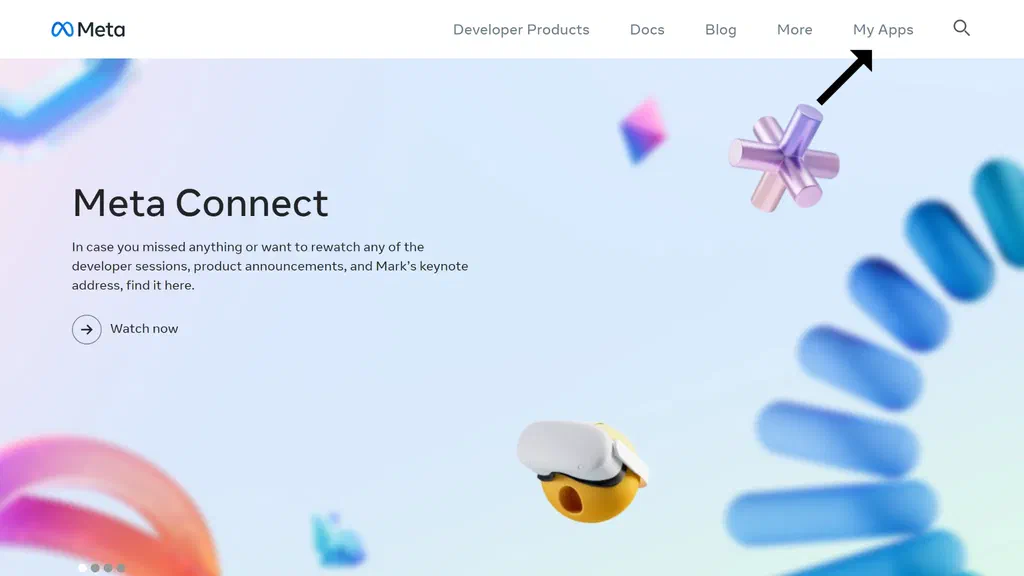Meta for developers home page