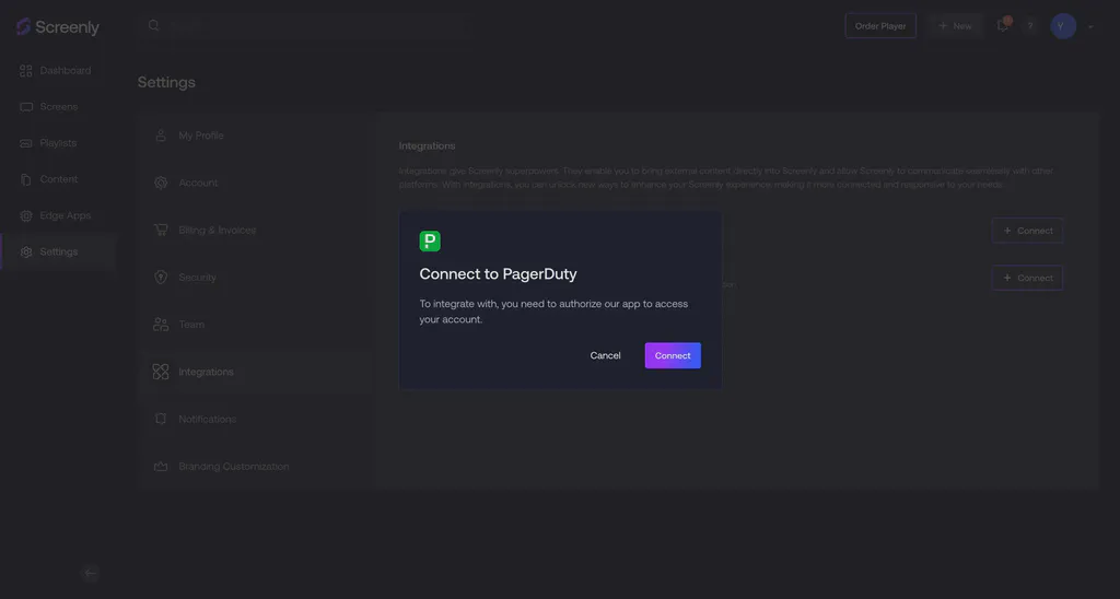 The PagerDuty Services setup page.