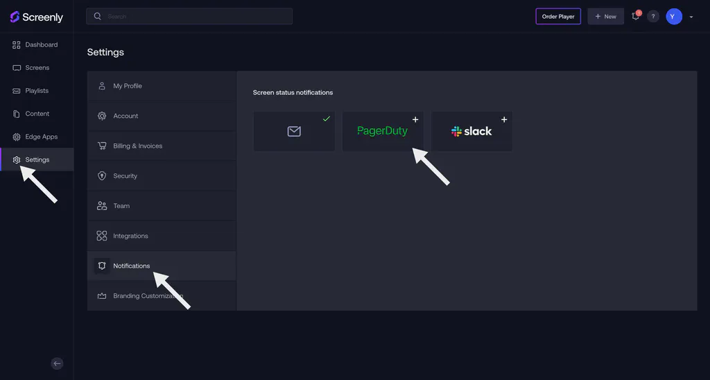 The PagerDuty Services setup page.