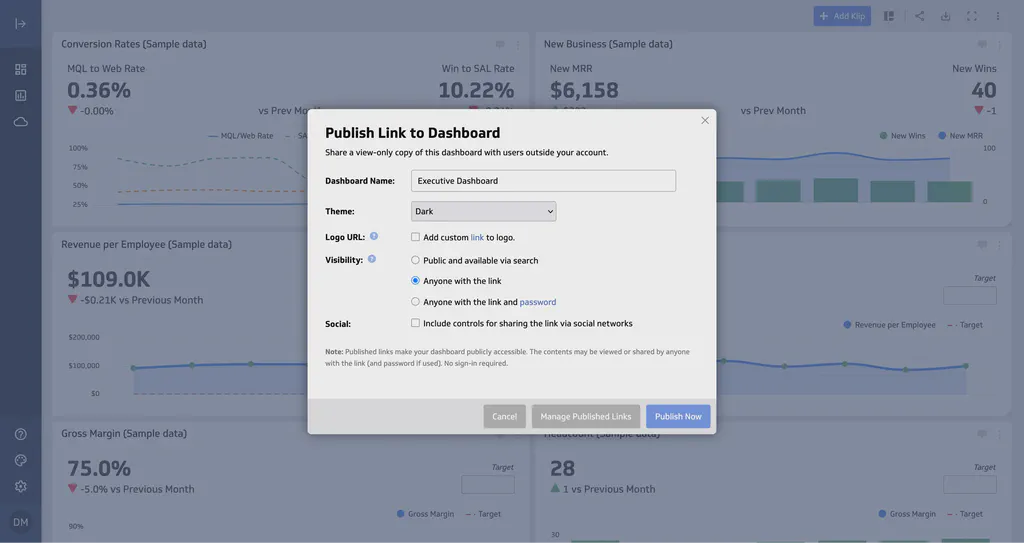 Access your Klipfolio share link.
